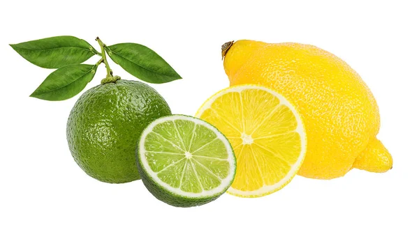 Limão Fresco Limão Isolado Sobre Fundo Branco — Fotografia de Stock