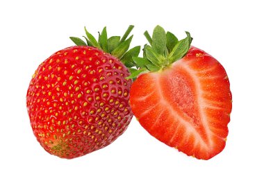 Çilek beyaz arkaplanda izole edildi