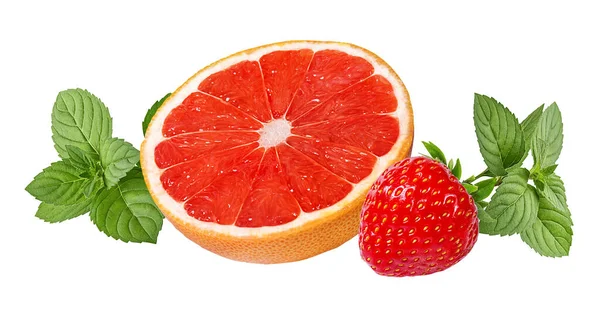 Grapefruit Minze Und Erdbeere — Stockfoto