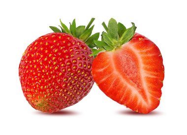 Çilek beyaz arkaplanda izole edildi