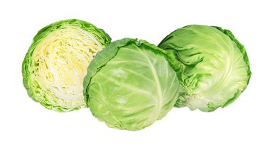 Beyaz arkaplanda yeşil lahana