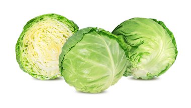 Beyaz arkaplanda yeşil lahana