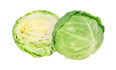 Beyaz arkaplanda yeşil lahana