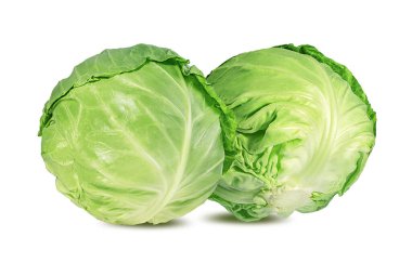 Beyaz arkaplanda yeşil lahana