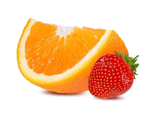 Ripe Orange Strawberry Isolated White Background — Stock Photo, Image