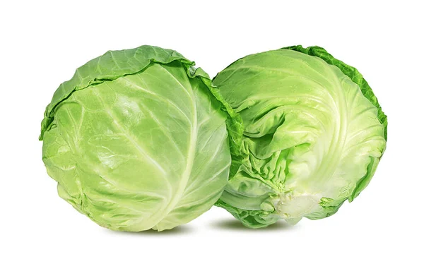 Green Cabbage Isolated White Background — Stock Photo, Image