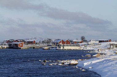 Kışın Jurmo adasının Limanı. Adalar Denizi Ulusal Parkı, Finlandiya, Baltık Denizi Jurmo ait.