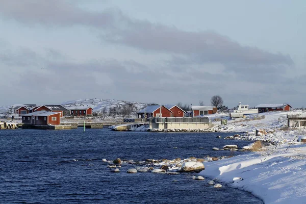 Hamnen Jurmo Vinter Jurmo Hör Till Nationalparken Skärgårdshavet Östersjön Finland — Stockfoto