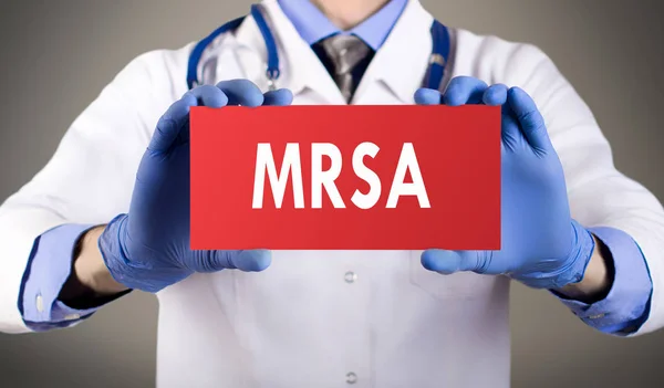 Mrsa （耐甲氧西林金黄色葡萄球菌) — 图库照片