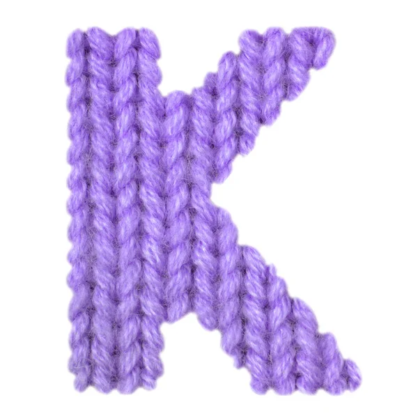 Litera K angielski alfabet, kolor fioletowy — Zdjęcie stockowe