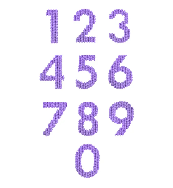 Numerals alphabet, color purple — Stock Photo, Image