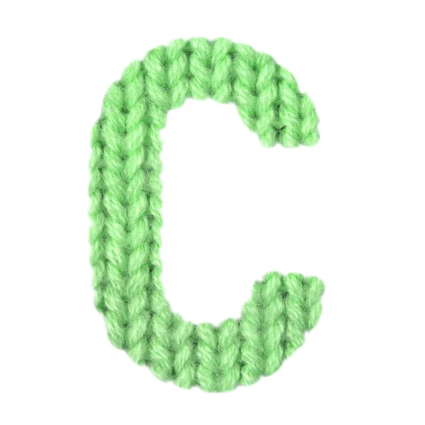 Lettera C alfabeto inglese, colore verde — Foto Stock
