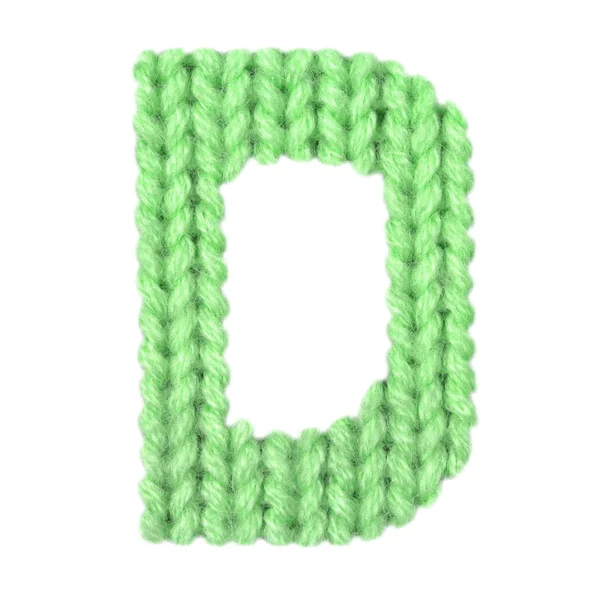 Lettera D alfabeto inglese, colore verde — Foto Stock