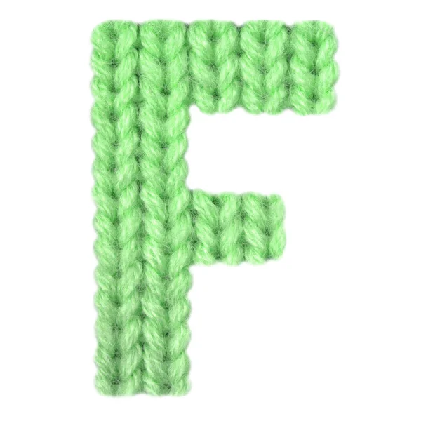 Lettera F alfabeto inglese, colore verde — Foto Stock