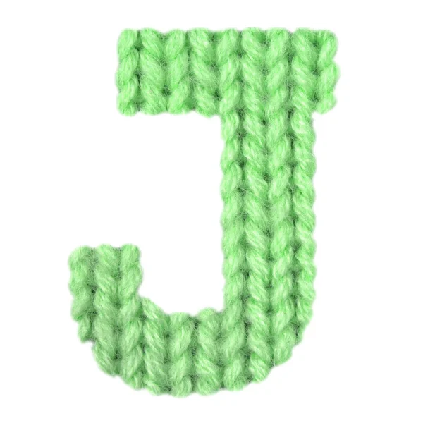 Lettera J alfabeto inglese, colore verde — Foto Stock