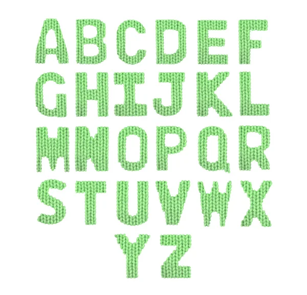 Letters english alphabet. Color green — Stock Photo, Image