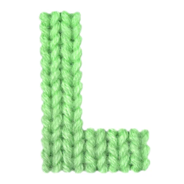 Huruf L inggris alfabet, warna hijau — Stok Foto