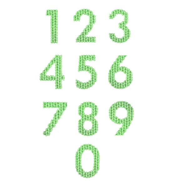 Numeri alfabeto, colore verde — Foto Stock