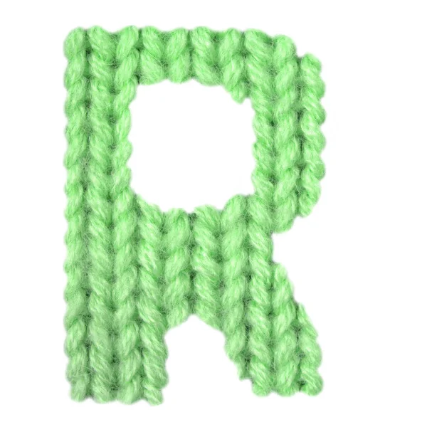 Lettera R alfabeto inglese, colore verde — Foto Stock