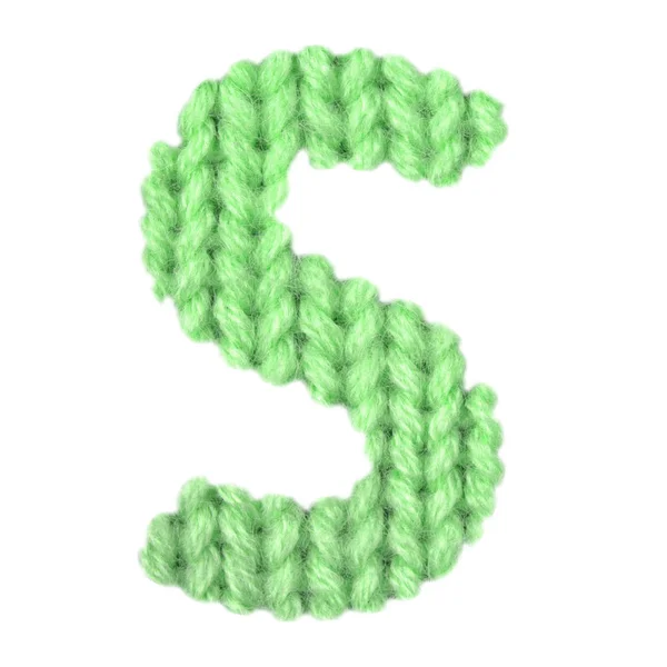 Lettera S alfabeto inglese, colore verde — Foto Stock
