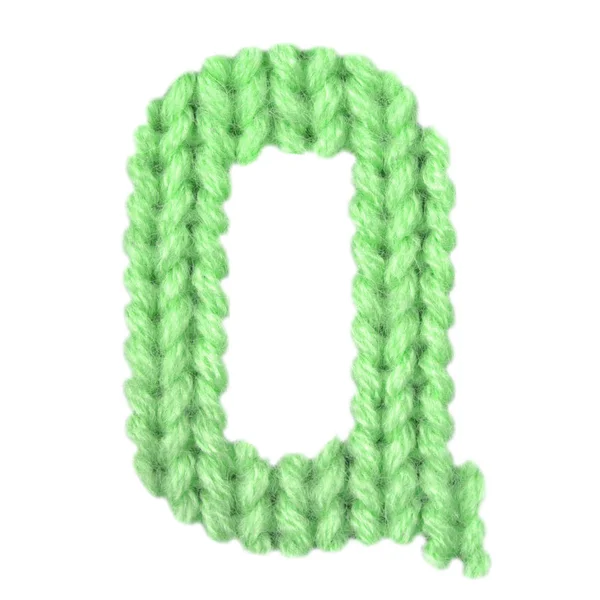 Lettera Q alfabeto inglese, colore verde — Foto Stock