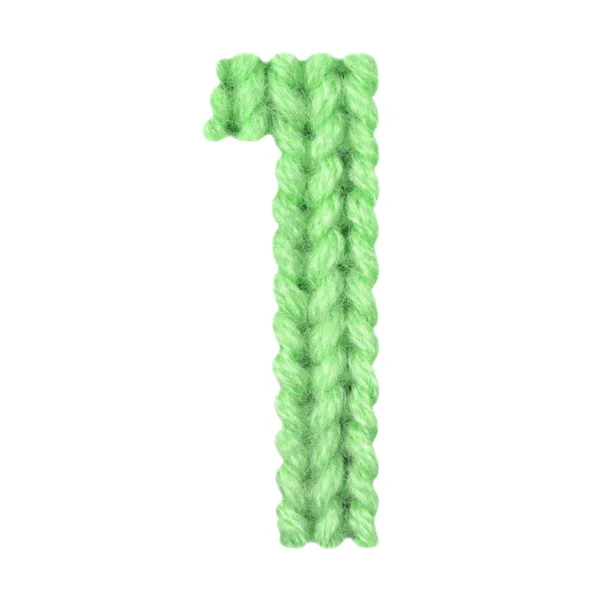 Number 1 (one) alphabet, color green — Stock Photo, Image