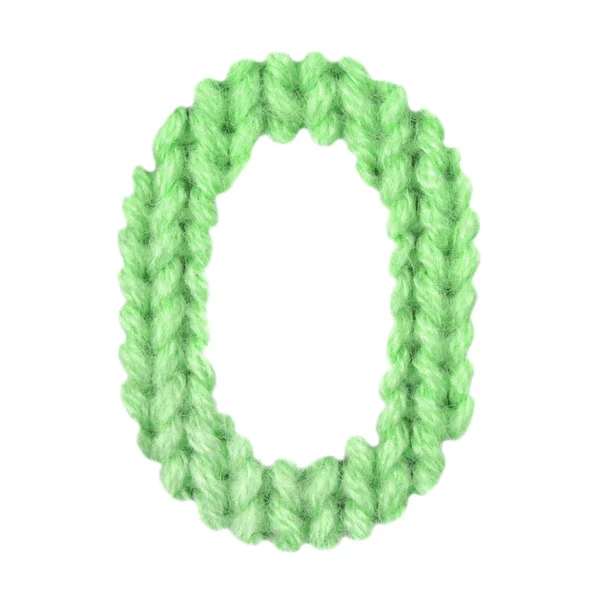 Número 0 alfabeto, cor verde — Fotografia de Stock