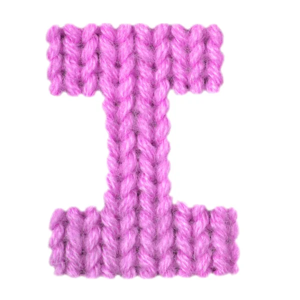 Huruf I Inggris abjad, warna merah muda — Stok Foto