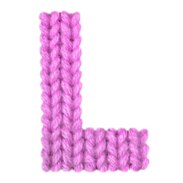 Huruf L inggris alfabet, warna pink — Stok Foto