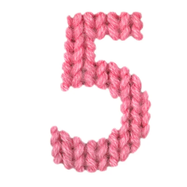Numéro 5 (cinq) alphabet, couleur rouge — Photo