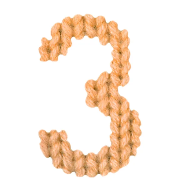 Number 3 (three) alphabet, color orange — Stock Photo, Image