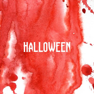 Cadılar Bayramı kanlı arka plan. suluboya kırmızı sıçrama. elle çizilmiş resim yazdırma.