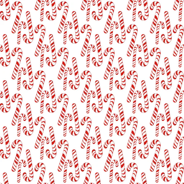 陽気なキャンディの杖水彩シームレス パターン。クリスマス背景。包装紙のデザイン — ストック写真