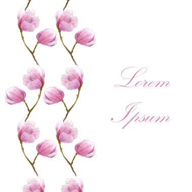 suluboya Manolya şube ve flowers.design tebrik kartı ve benzeri.