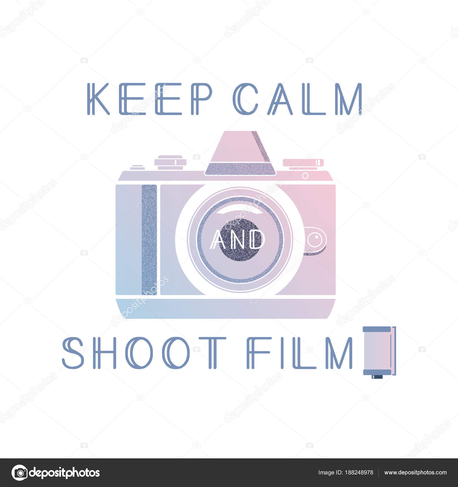 Film Fotografie Vektor Logo Mit Zitat Ruhe Bewahren Und