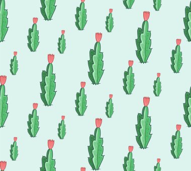 Succulents. Kaktüs seamless modeli