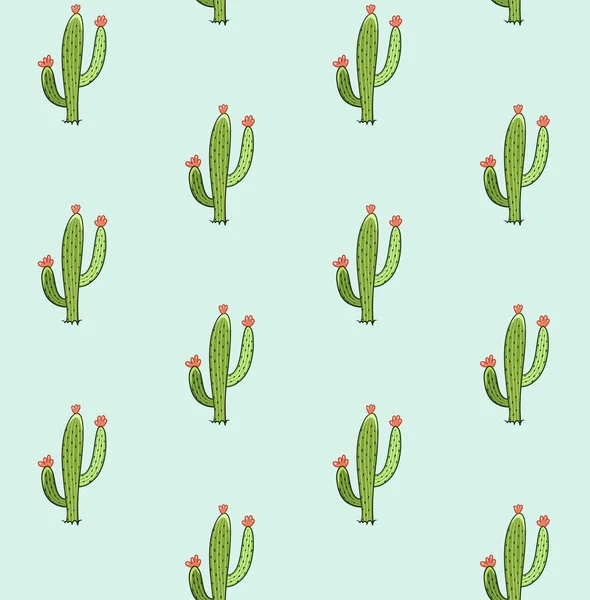 Cactus seamless vector pattern — Stock Vector