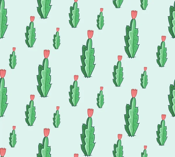 Suculentas. Patrón sin costura de cactus — Vector de stock