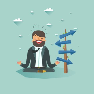 Kavşak seçme açık meditasyon düşünme işadamı