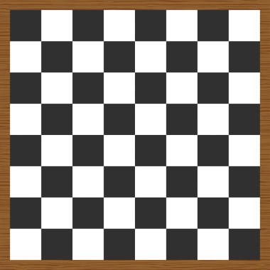 Boş satranç tahtası. Ahşap satranç tahtası. Vektör çizim