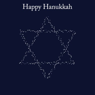 Greeting card for the Jewish holiday of Hanukkah. Star of David shaped out of stars clipart