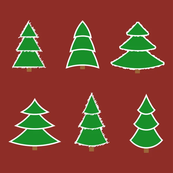 Ensemble sapin de Noël — Image vectorielle