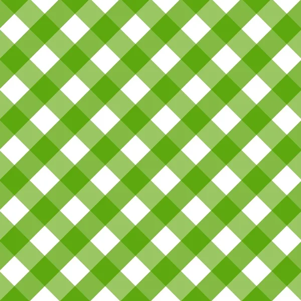 Traditional tablecloth pattern. Checkered tablecloths pattern green. Background of diagonal — Stock Vector