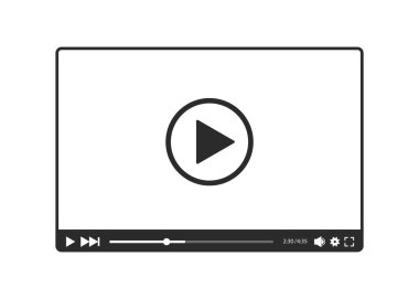 Siyah ve beyaz, vektör web video oynatıcı