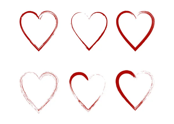 Siluetas de corazones vectoriales. Diseño en forma de corazón para símbolos de amor — Vector de stock