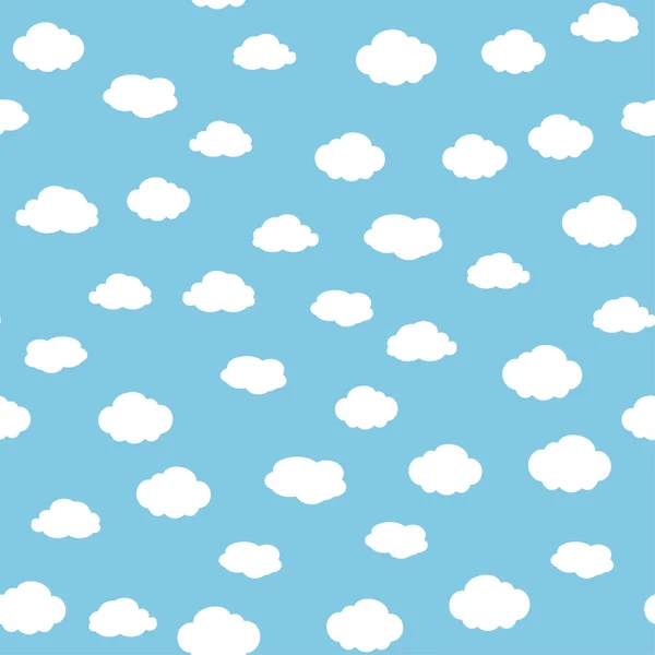 파란색 배경에 구름 원활한 패턴 — 스톡 벡터