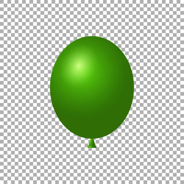 Zielony balon, na białym tle vector air ball. Ilustracja wektorowa — Wektor stockowy