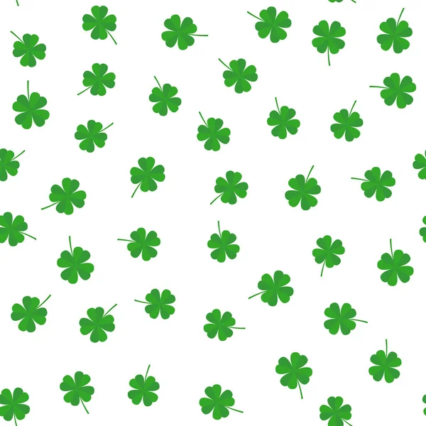 Clover leaf seamless vector pattern. Clover leaves on a white background — Stock Vector