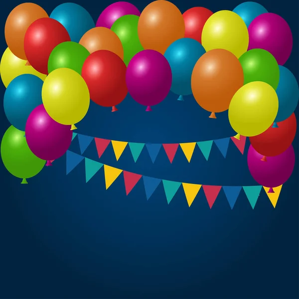 节日背景与五颜六色的气球矢量图 — 图库矢量图片