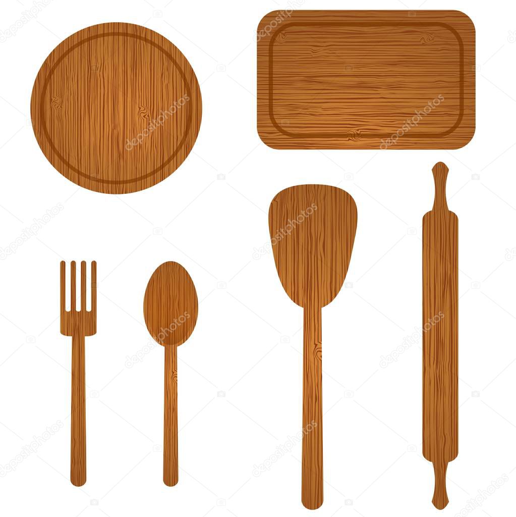 Vector set kitchen utensils. Cooking tools vector